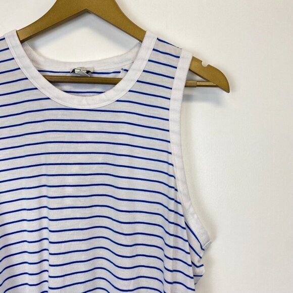 J. Crew Blue and White Striped Back Knot Tank Top - Picture 3 of 13